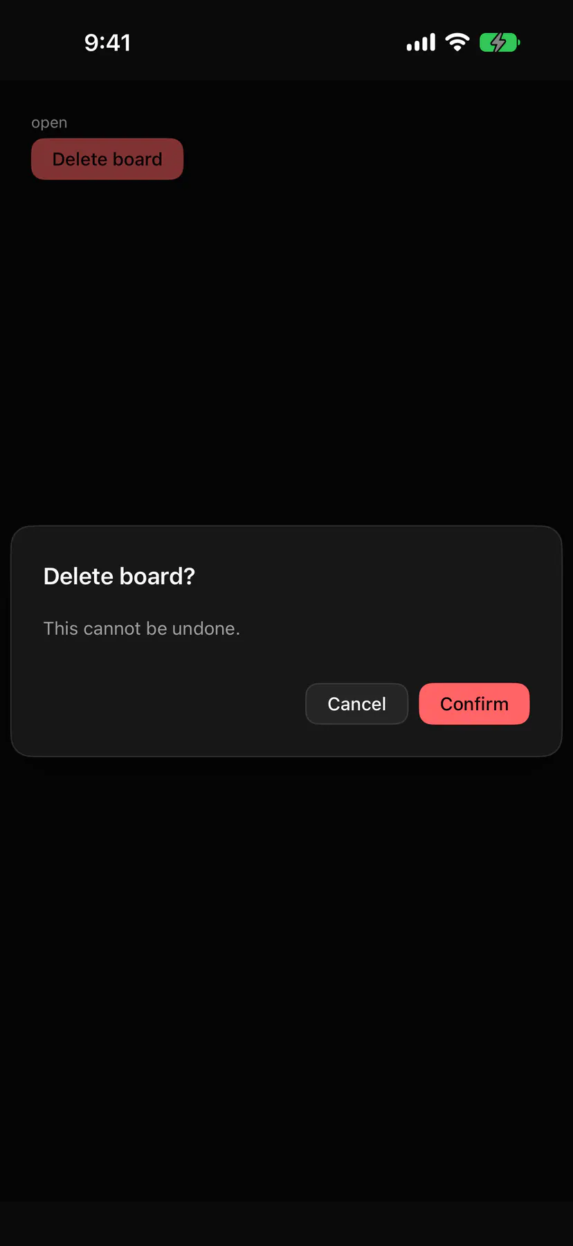 AlertDialog rendered by the SwiftUI renderer on iOS