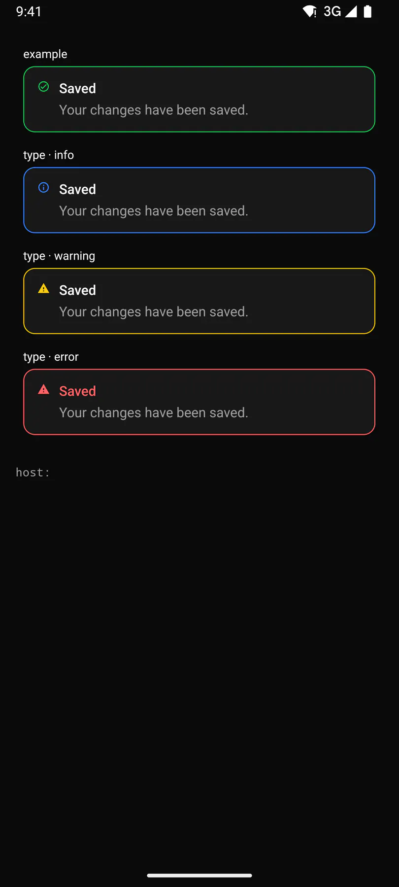 Alert rendered by the Compose renderer on Android