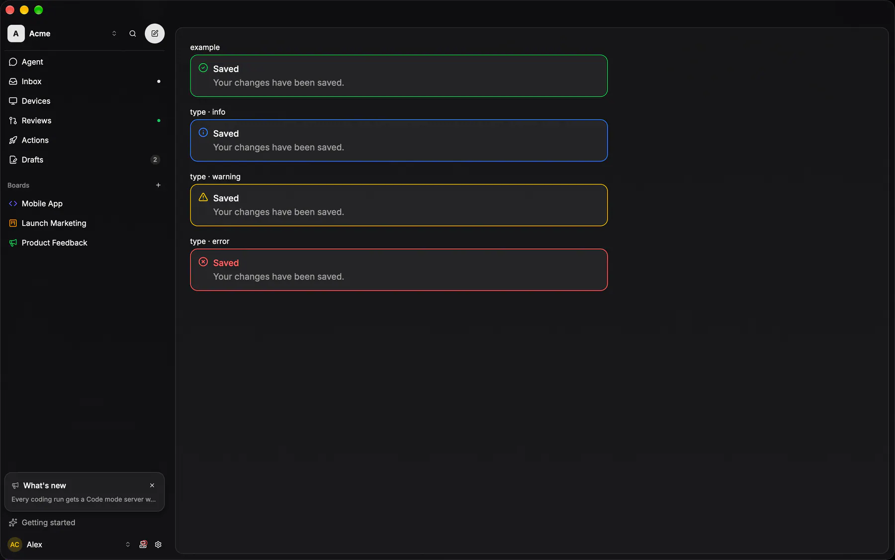 Alert rendered by the gpui renderer on Desktop