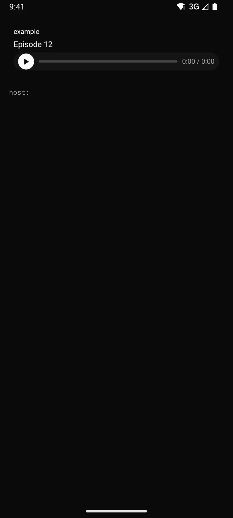 AudioPlayer rendered by the Compose renderer on Android