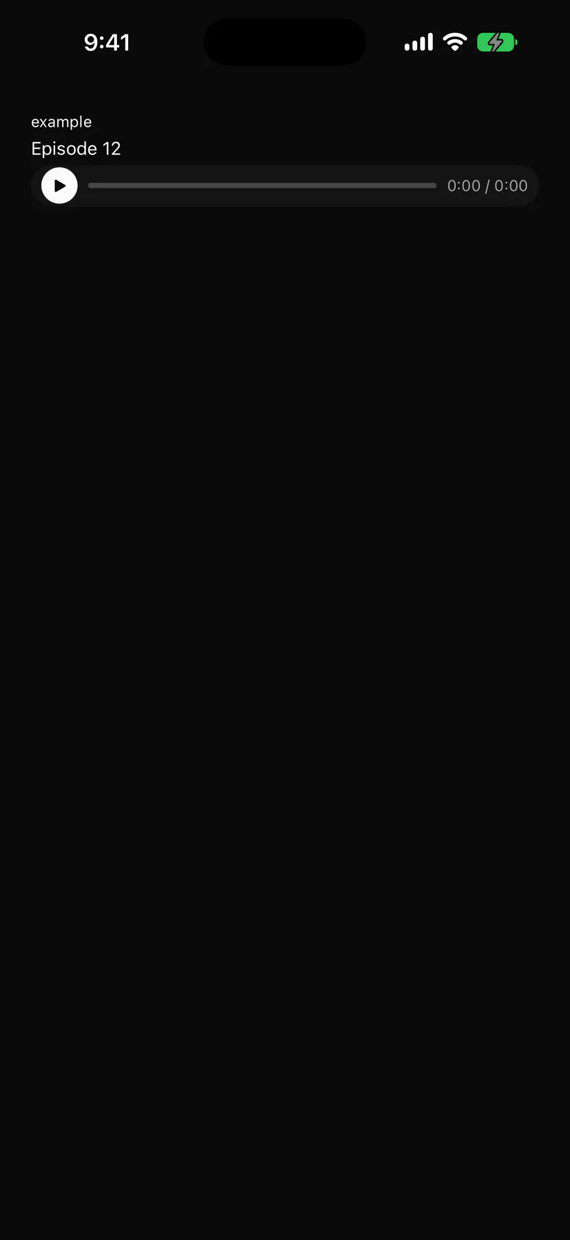 AudioPlayer rendered by the SwiftUI renderer on iOS
