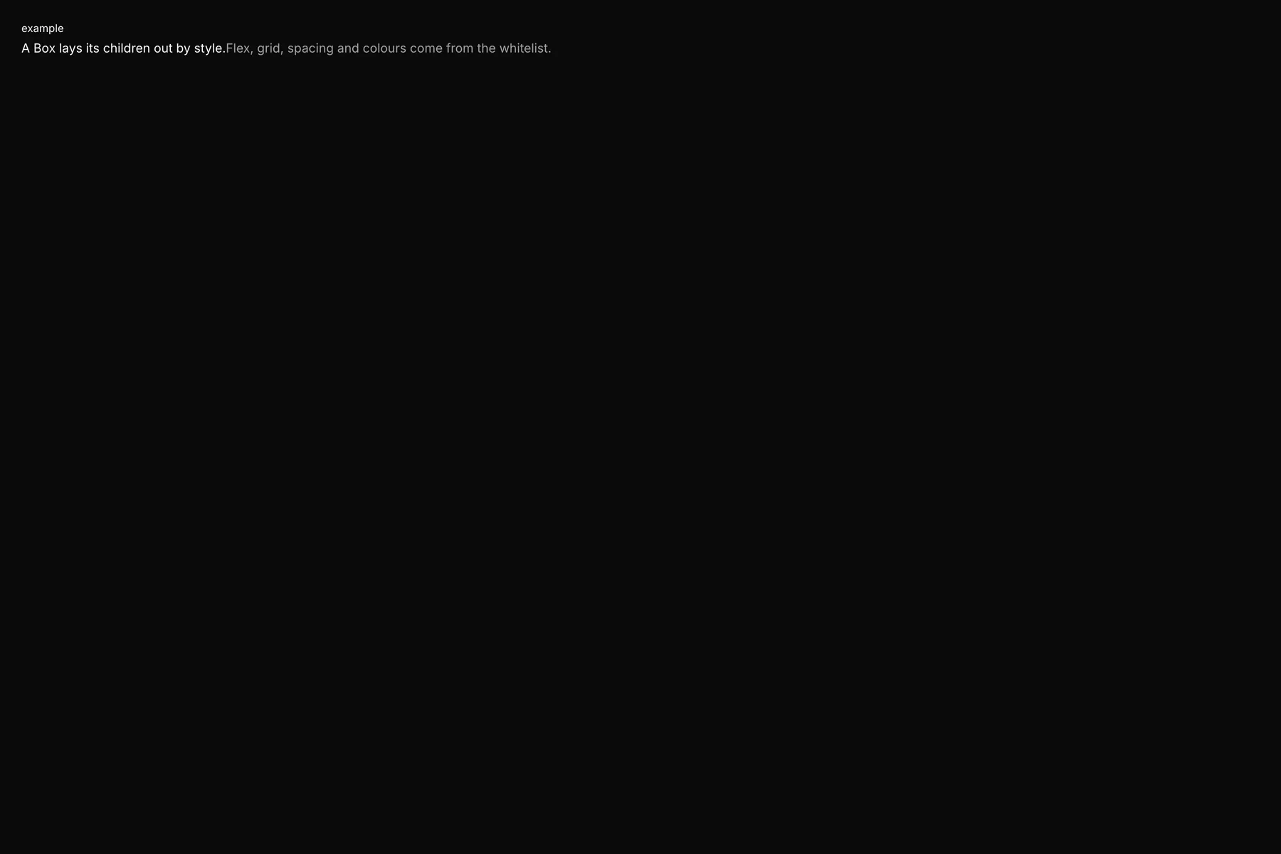 Box rendered by the React renderer on Web