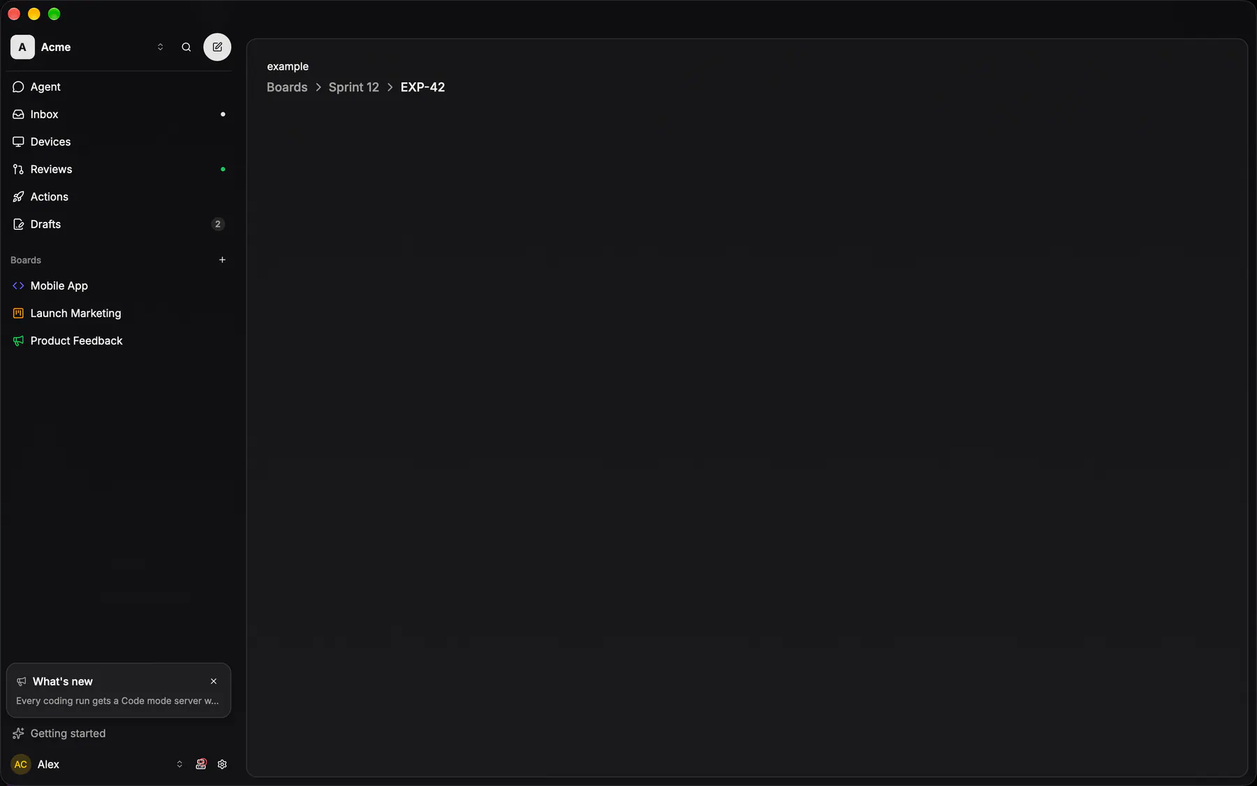 Breadcrumb rendered by the gpui renderer on Desktop