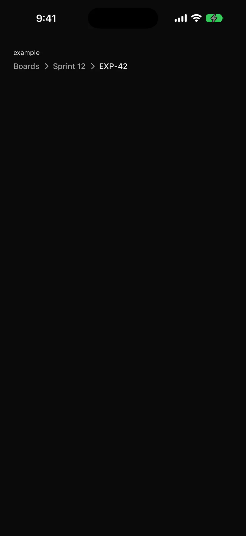 Breadcrumb rendered by the SwiftUI renderer on iOS