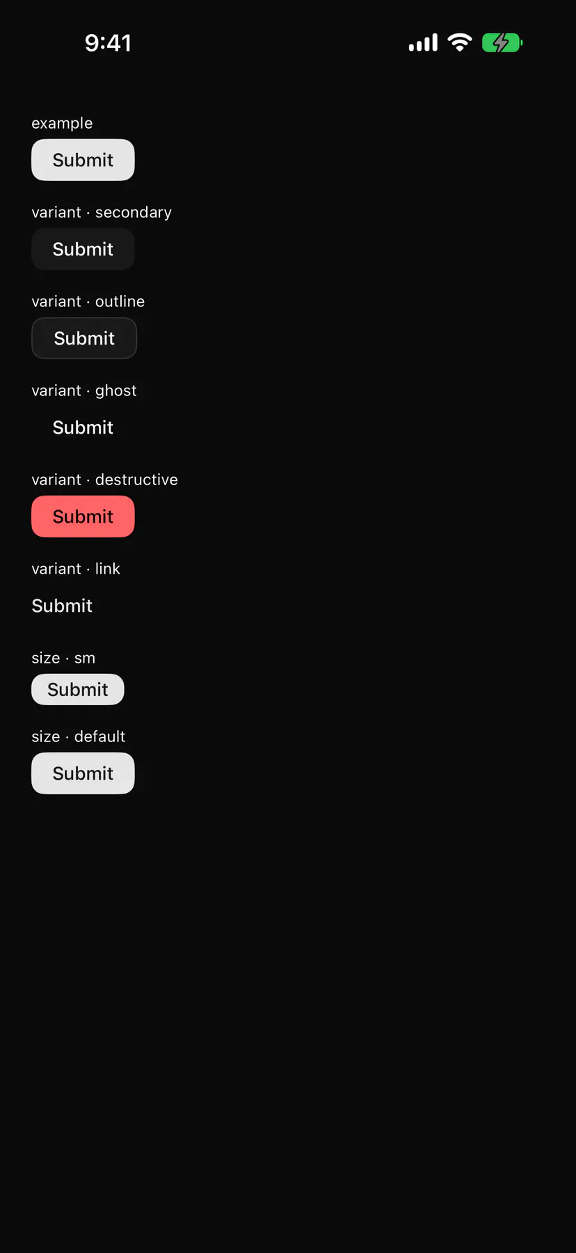 Button rendered by the SwiftUI renderer on iOS