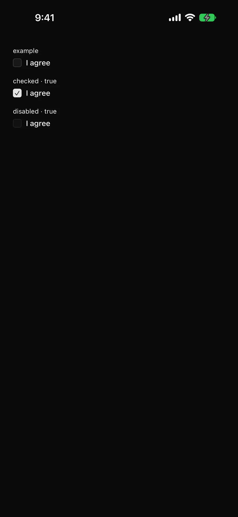 Checkbox rendered by the SwiftUI renderer on iOS