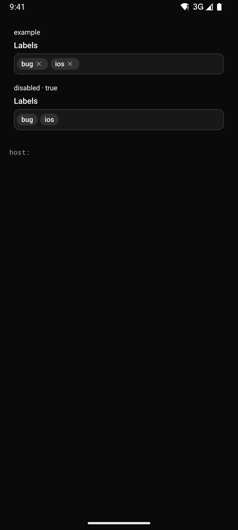 ChipInput rendered by the Compose renderer on Android
