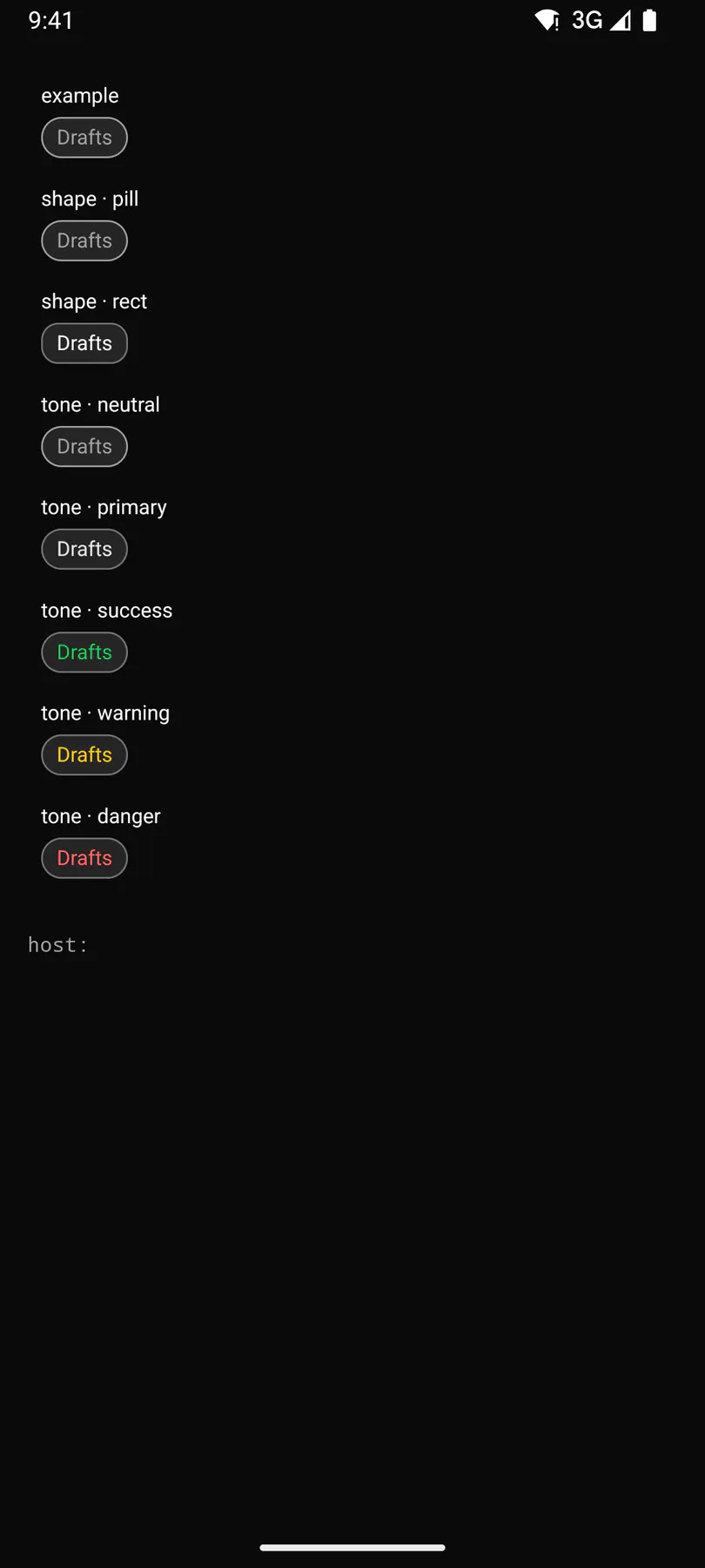 Chip rendered by the Compose renderer on Android