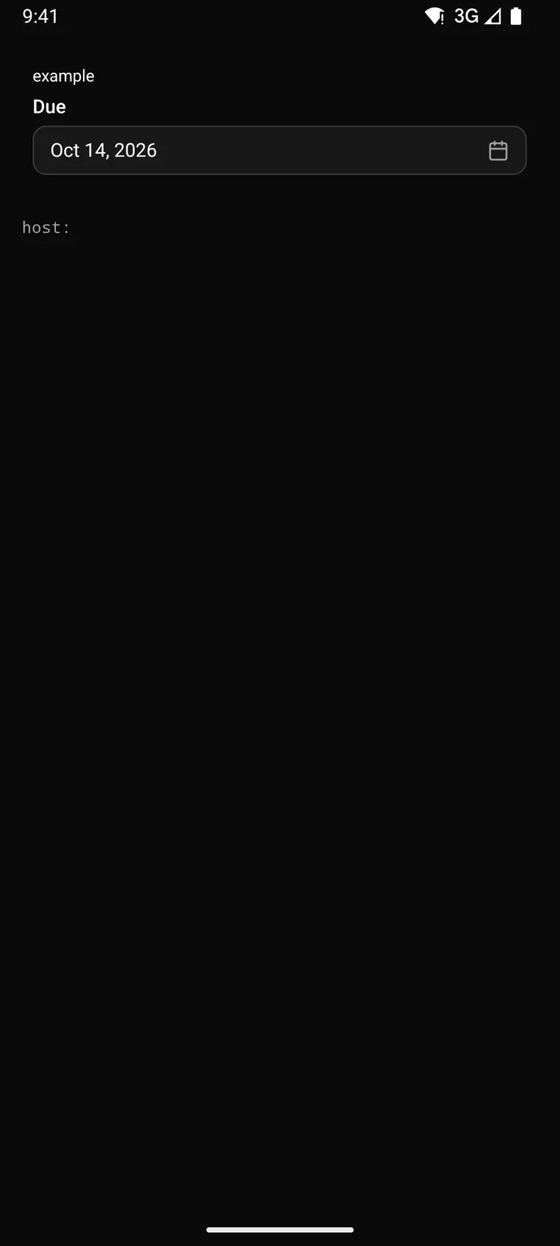 DatePicker rendered by the Compose renderer on Android