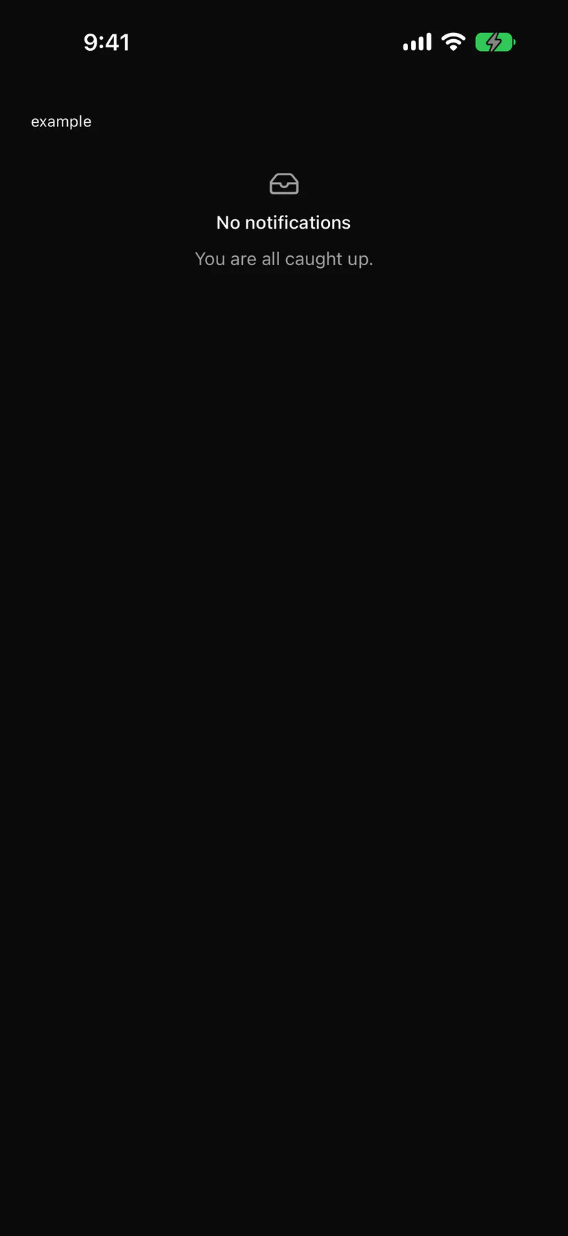 EmptyState rendered by the SwiftUI renderer on iOS