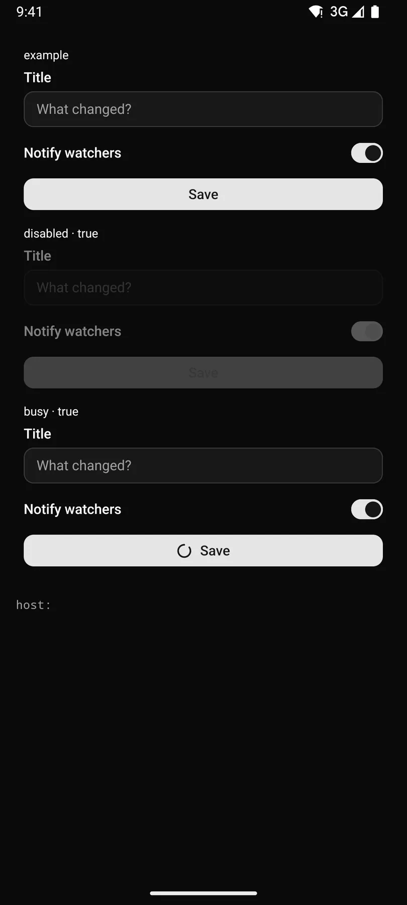 Form rendered by the Compose renderer on Android