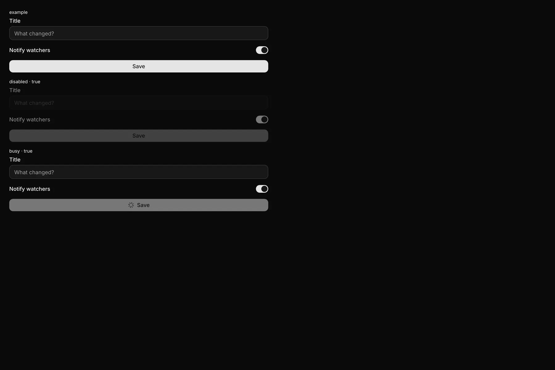 Form rendered by the React renderer on Web