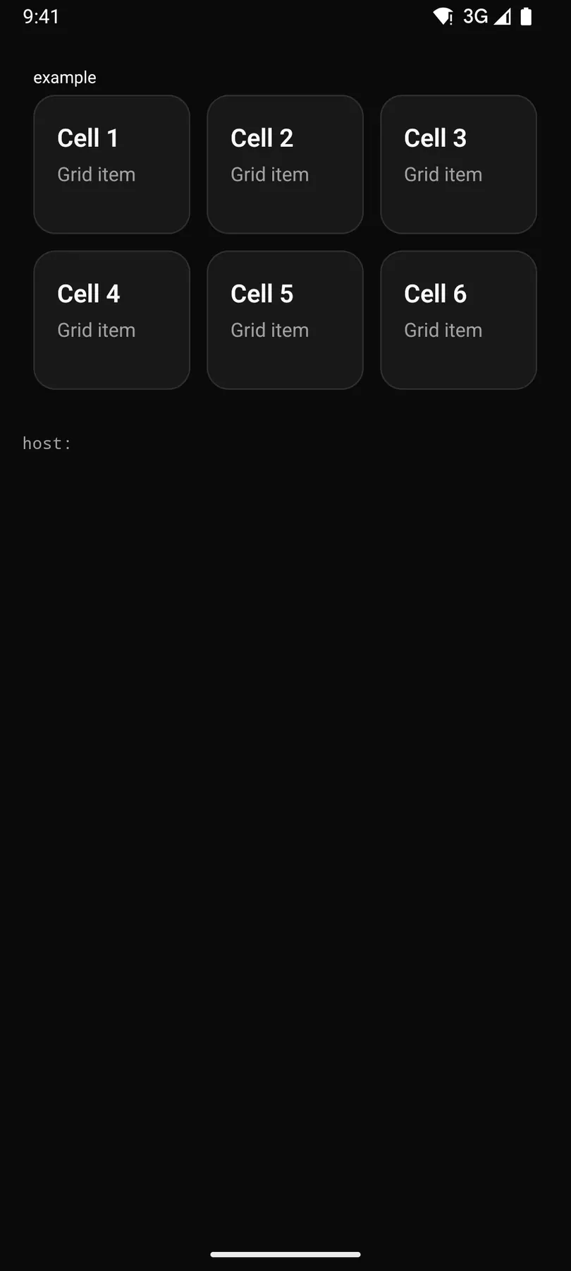 Grid rendered by the Compose renderer on Android