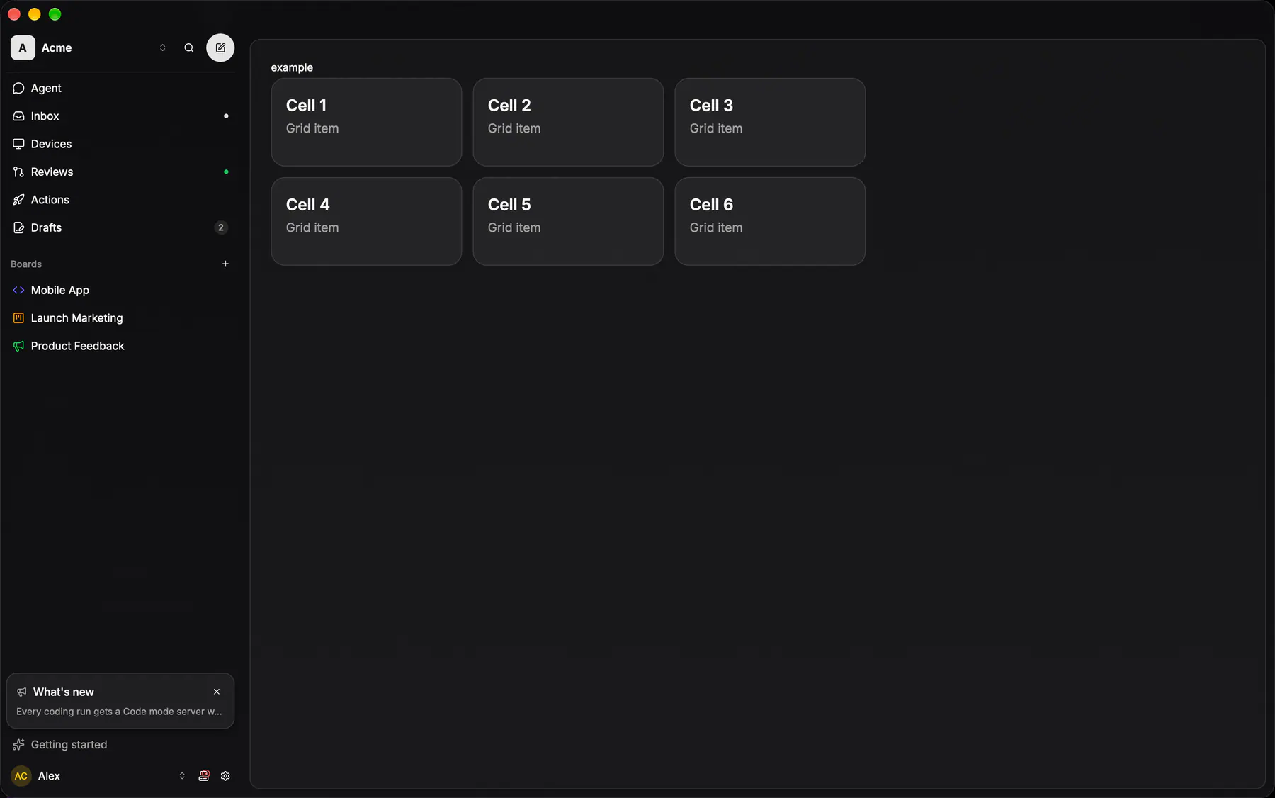 Grid rendered by the gpui renderer on Desktop