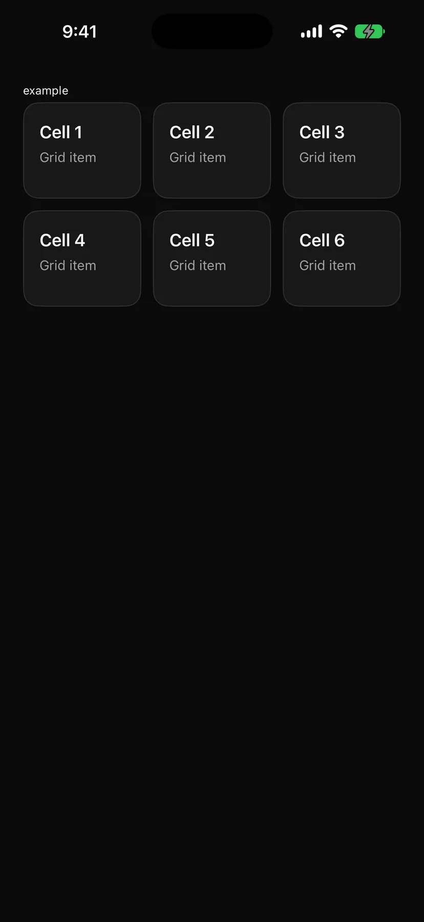 Grid rendered by the SwiftUI renderer on iOS