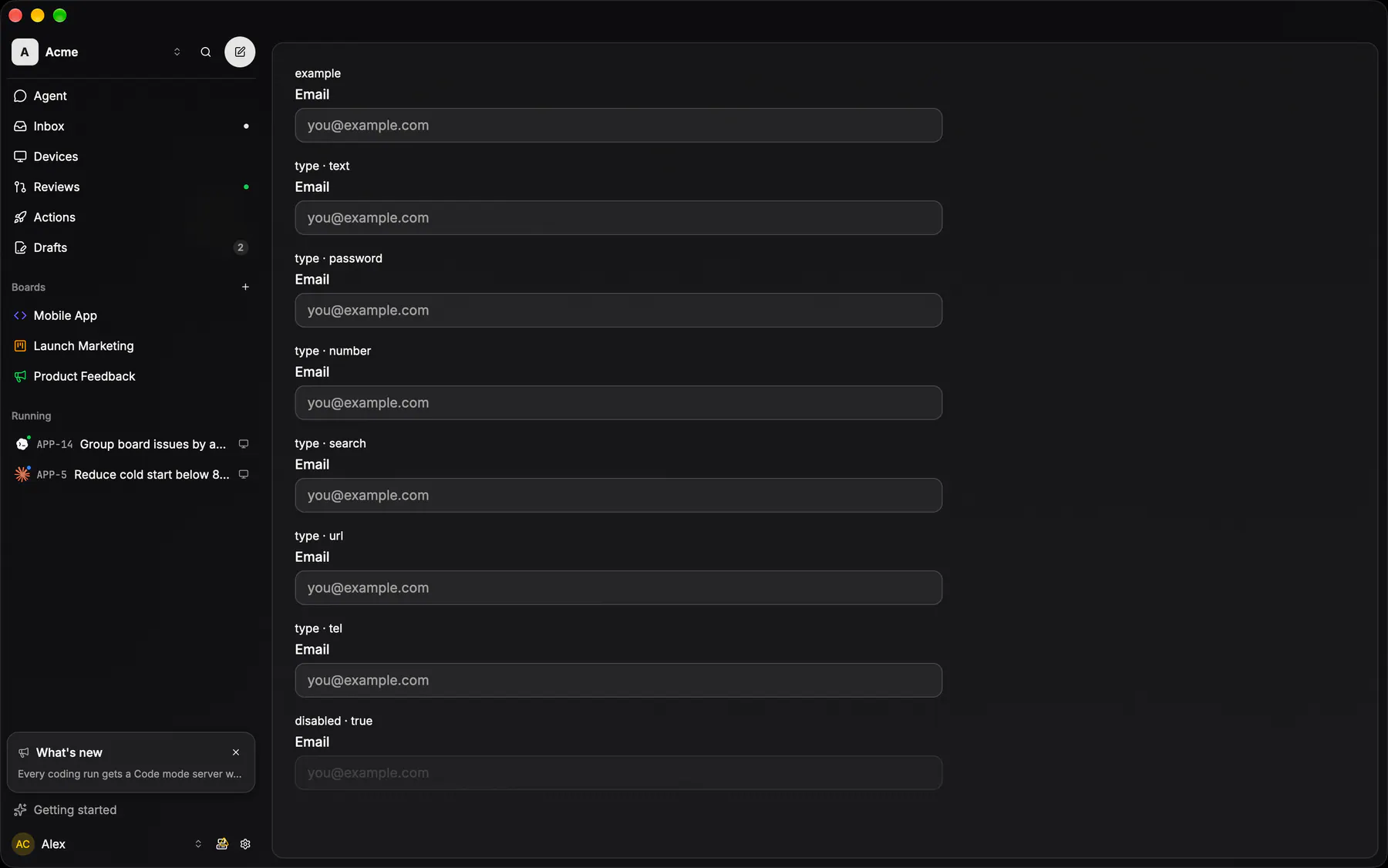 Input rendered by the gpui renderer on Desktop