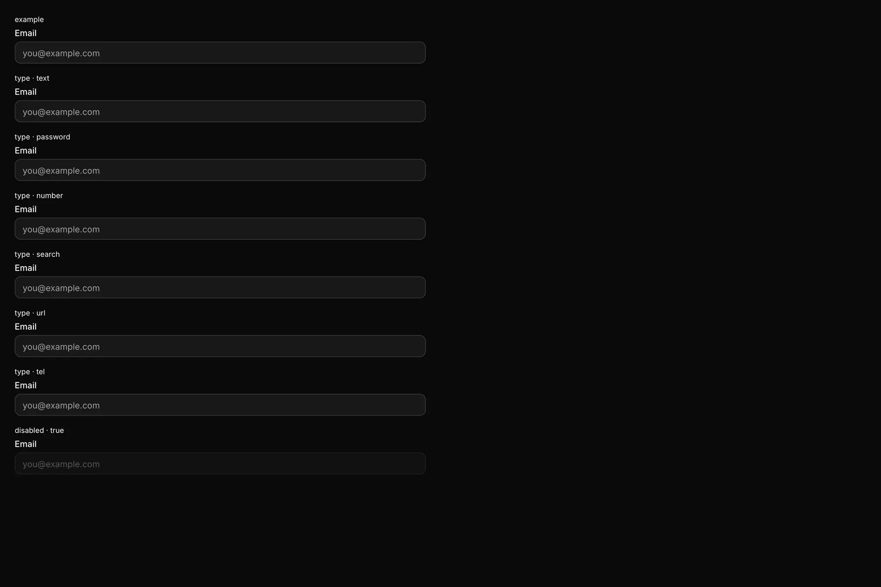 Input rendered by the React renderer on Web