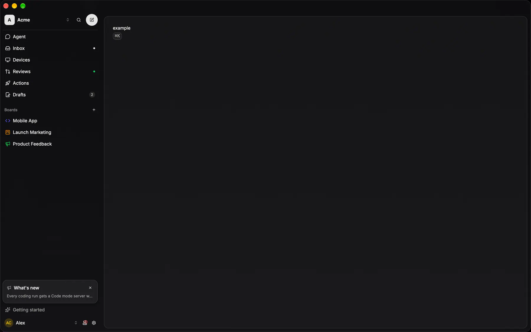 Kbd rendered by the gpui renderer on Desktop