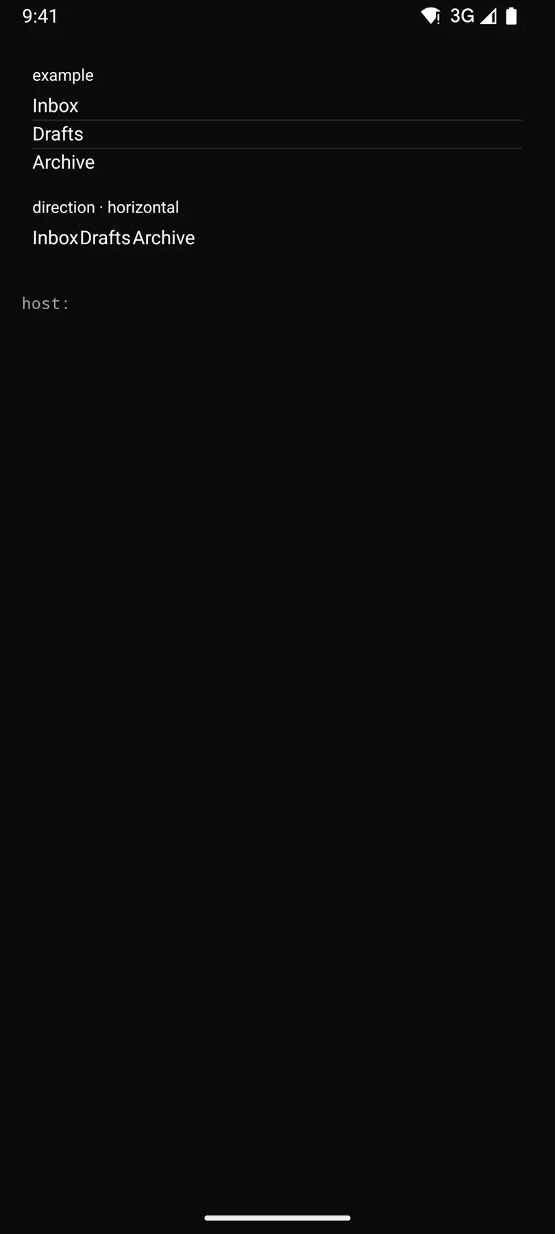 List rendered by the Compose renderer on Android