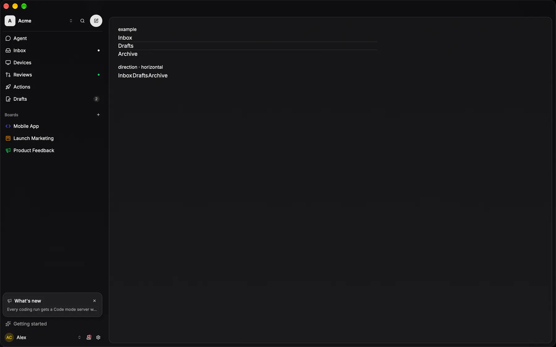List rendered by the gpui renderer on Desktop