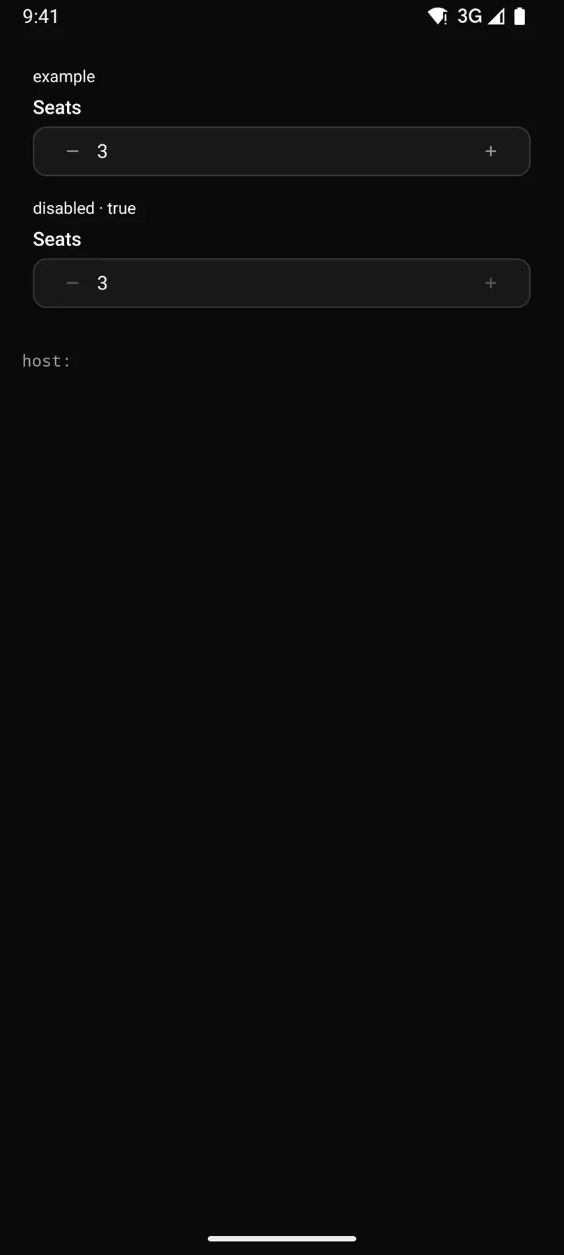 NumberField rendered by the Compose renderer on Android