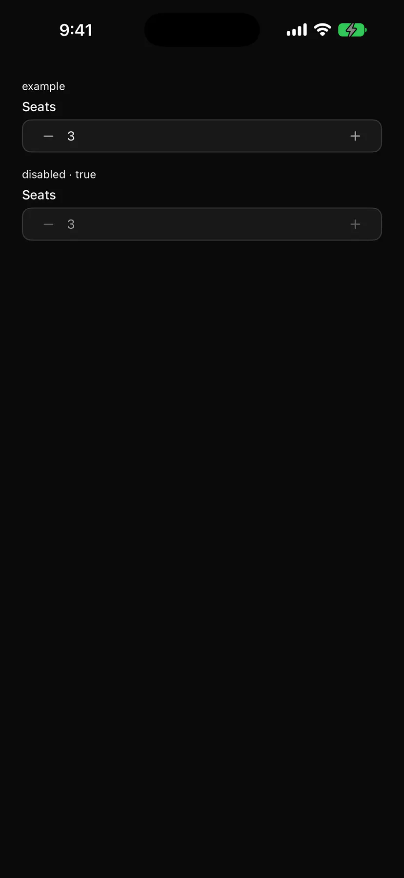 NumberField rendered by the SwiftUI renderer on iOS