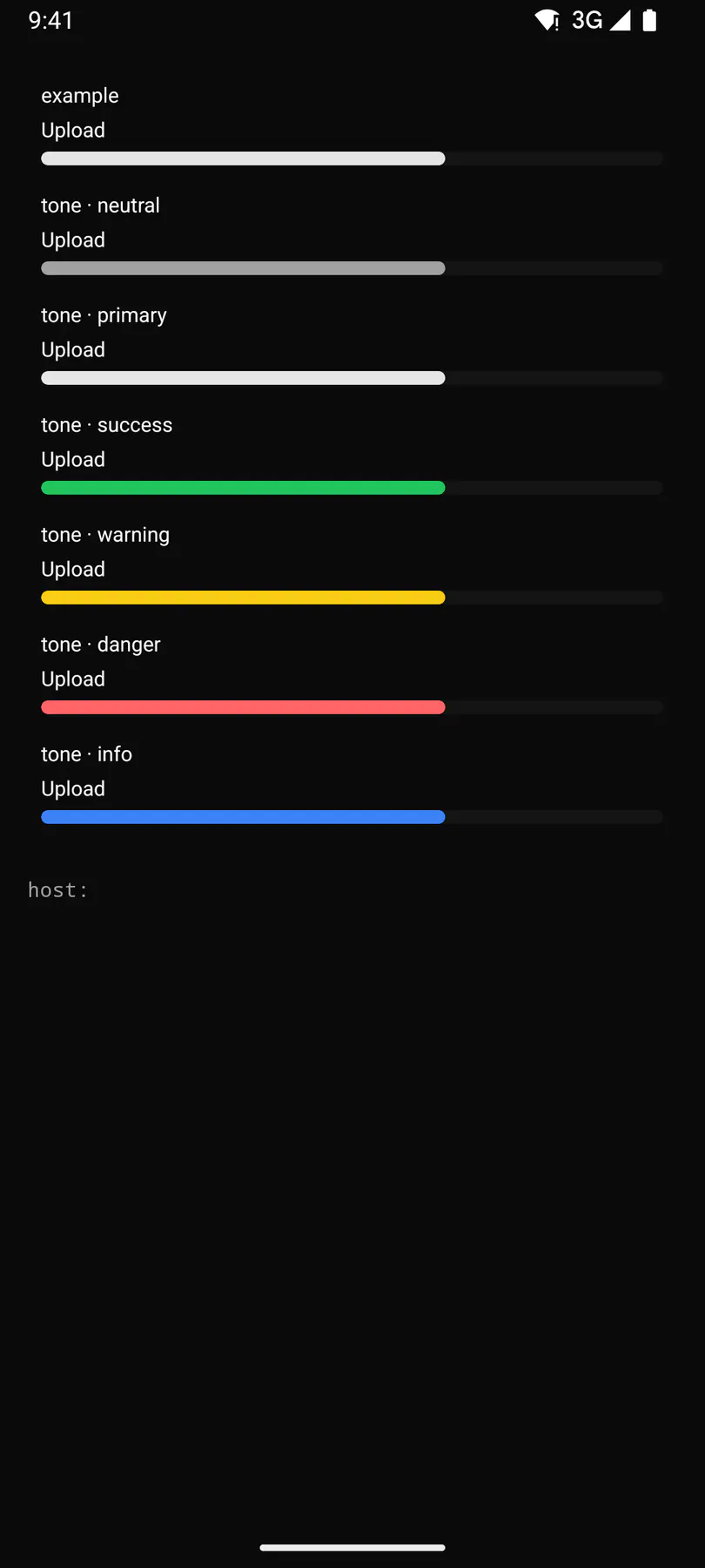 Progress rendered by the Compose renderer on Android