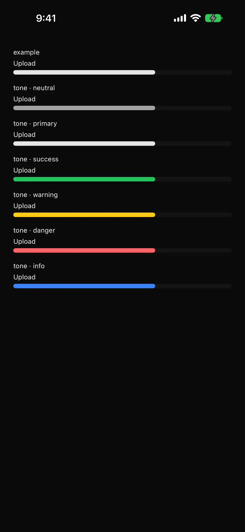 Progress rendered by the SwiftUI renderer on iOS