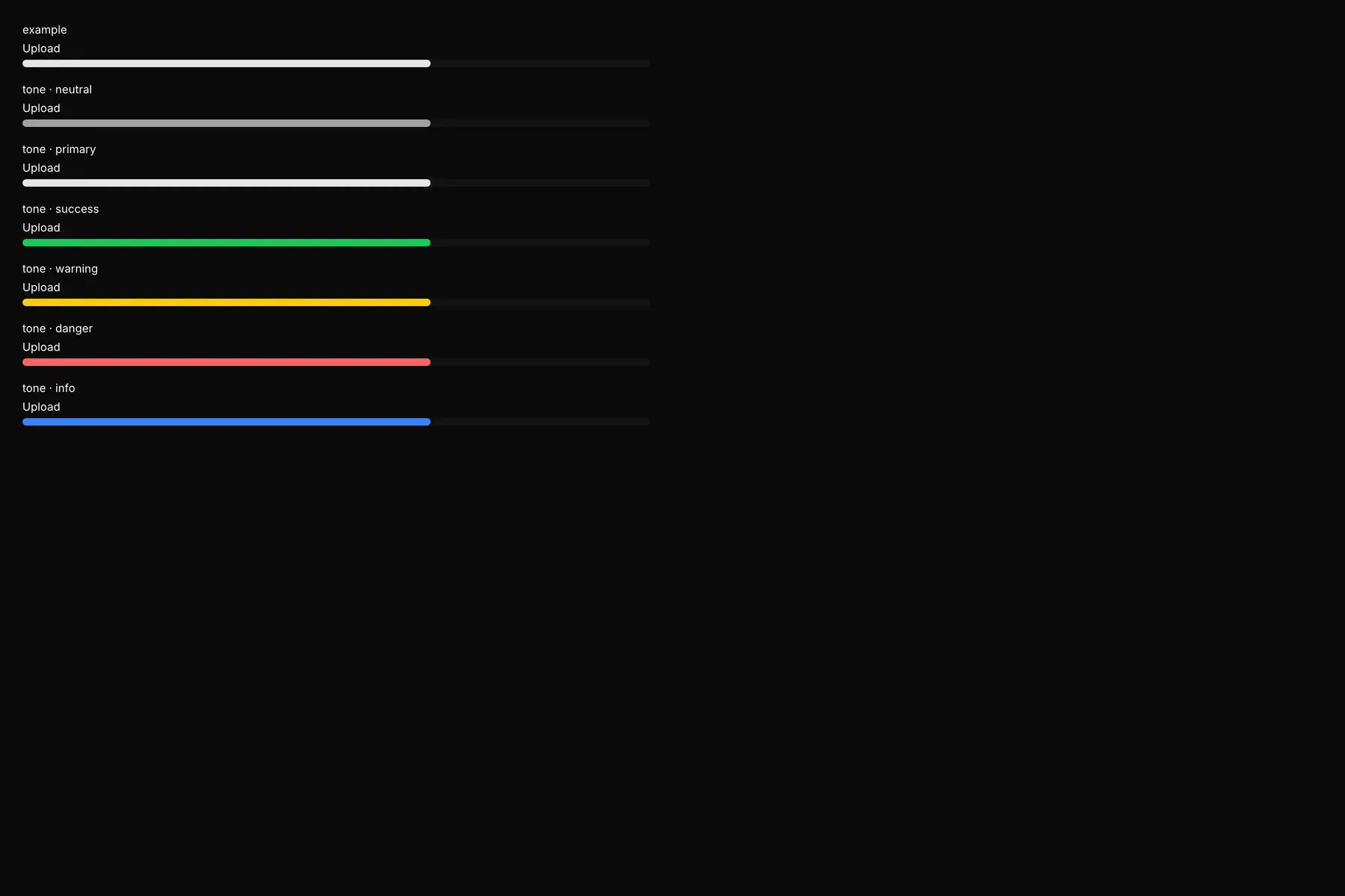 Progress rendered by the React renderer on Web