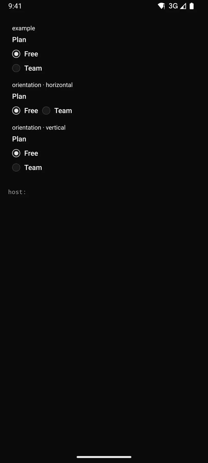 Radio rendered by the Compose renderer on Android