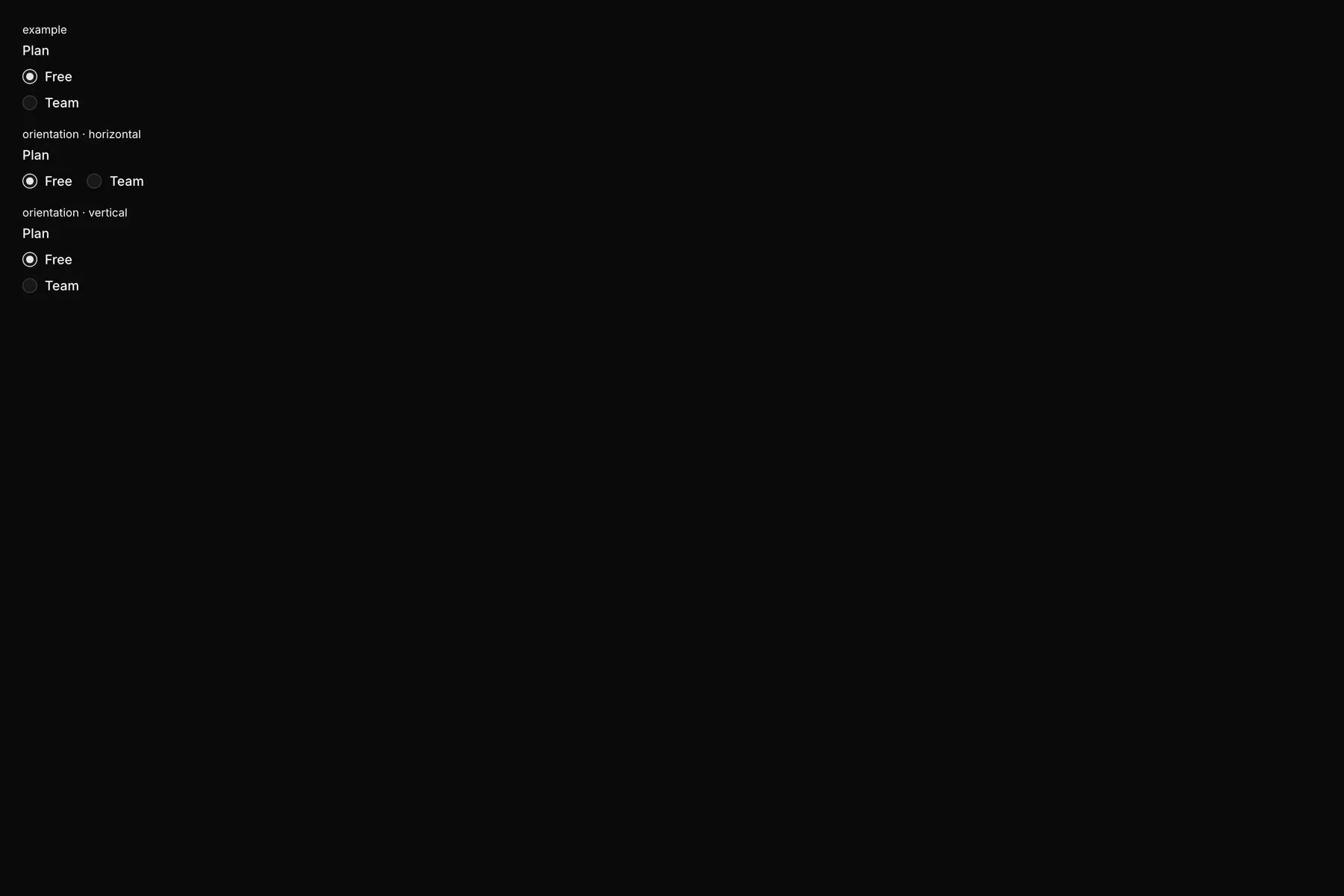 Radio rendered by the React renderer on Web