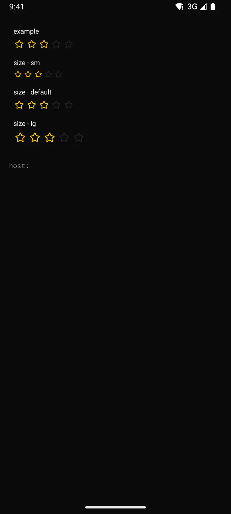 Rating rendered by the Compose renderer on Android
