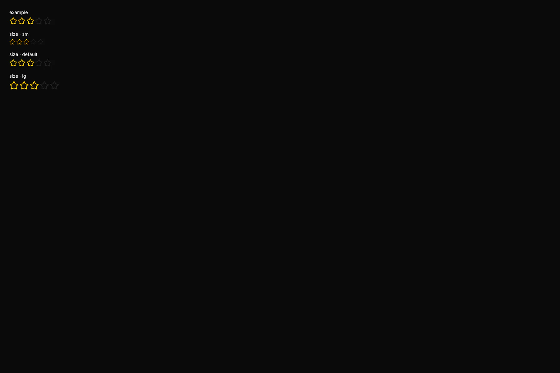 Rating rendered by the React renderer on Web