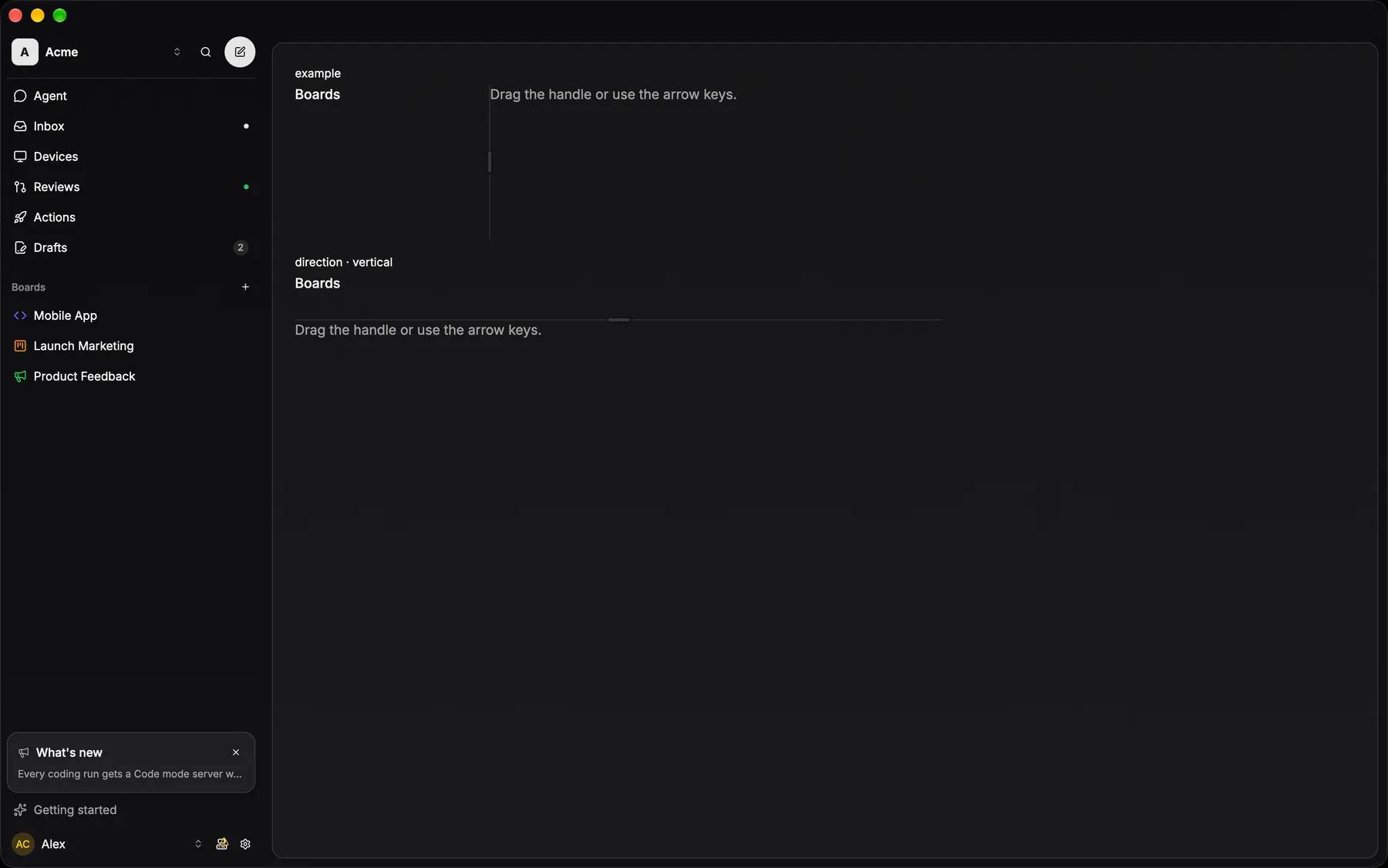 Resizable rendered by the gpui renderer on Desktop