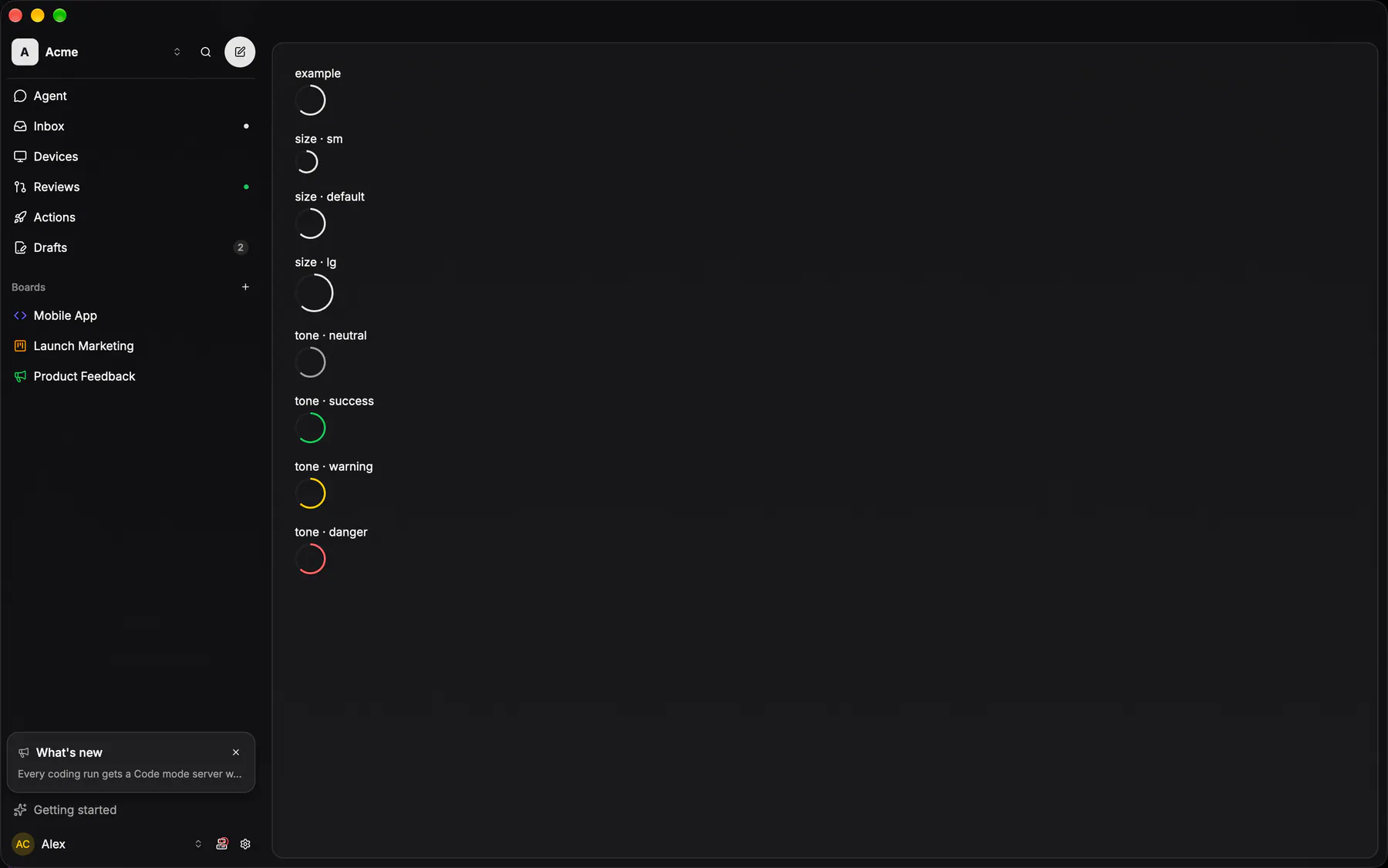 Ring rendered by the gpui renderer on Desktop