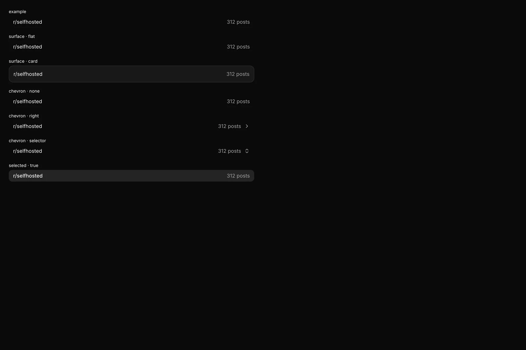 Row rendered by the React renderer on Web