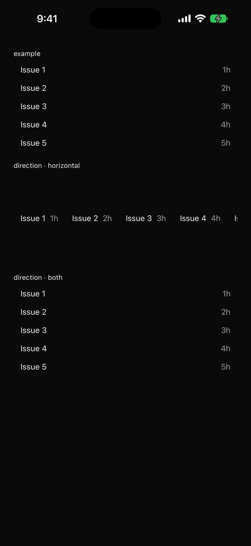 ScrollArea rendered by the SwiftUI renderer on iOS