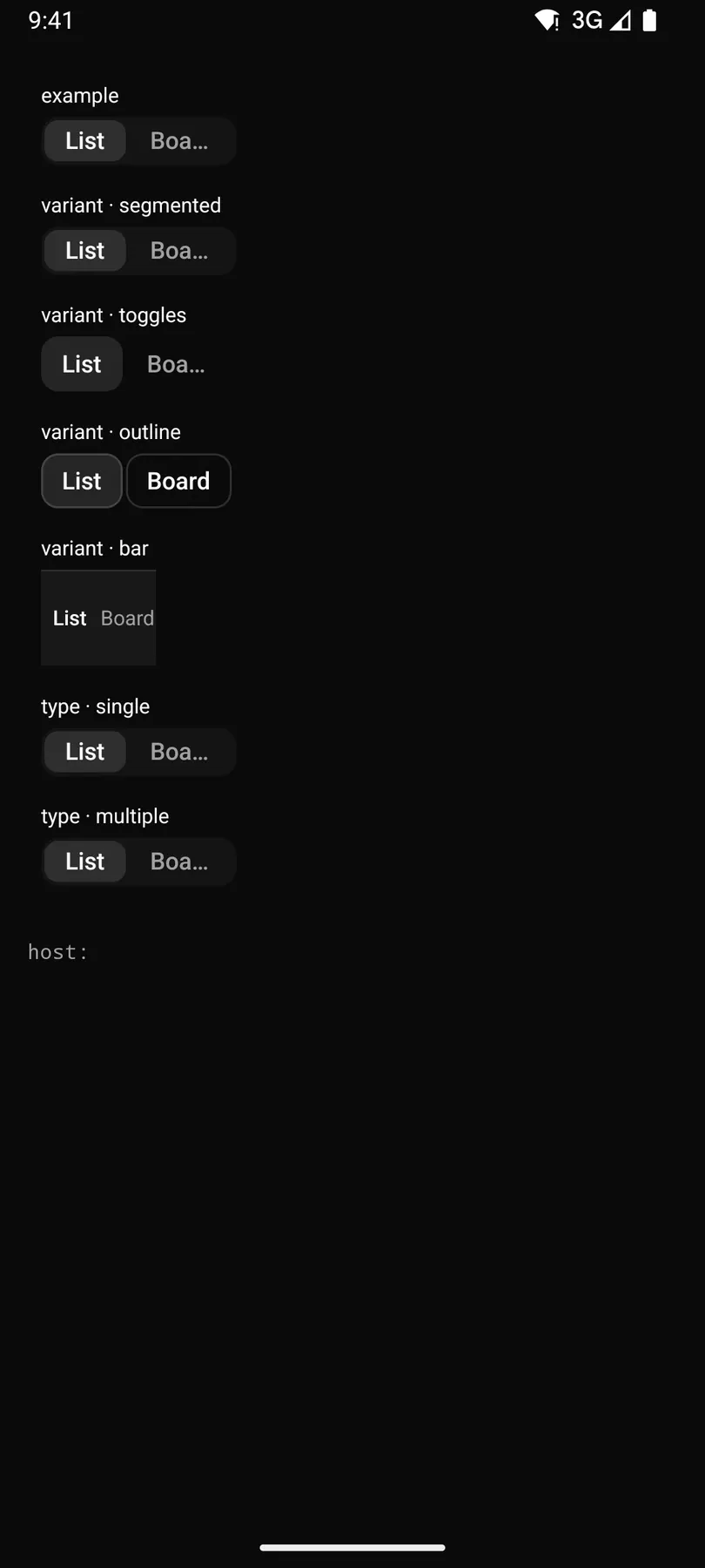 Segmented rendered by the Compose renderer on Android