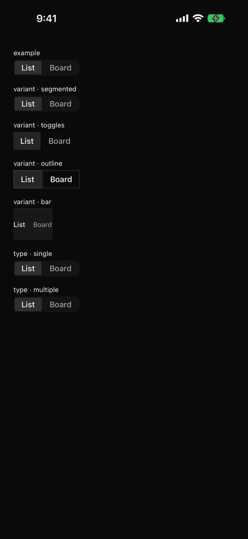 Segmented rendered by the SwiftUI renderer on iOS