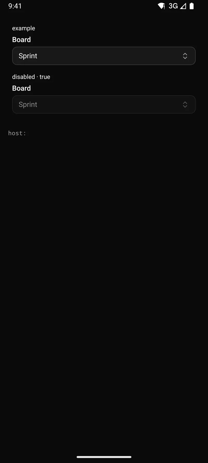 Select rendered by the Compose renderer on Android