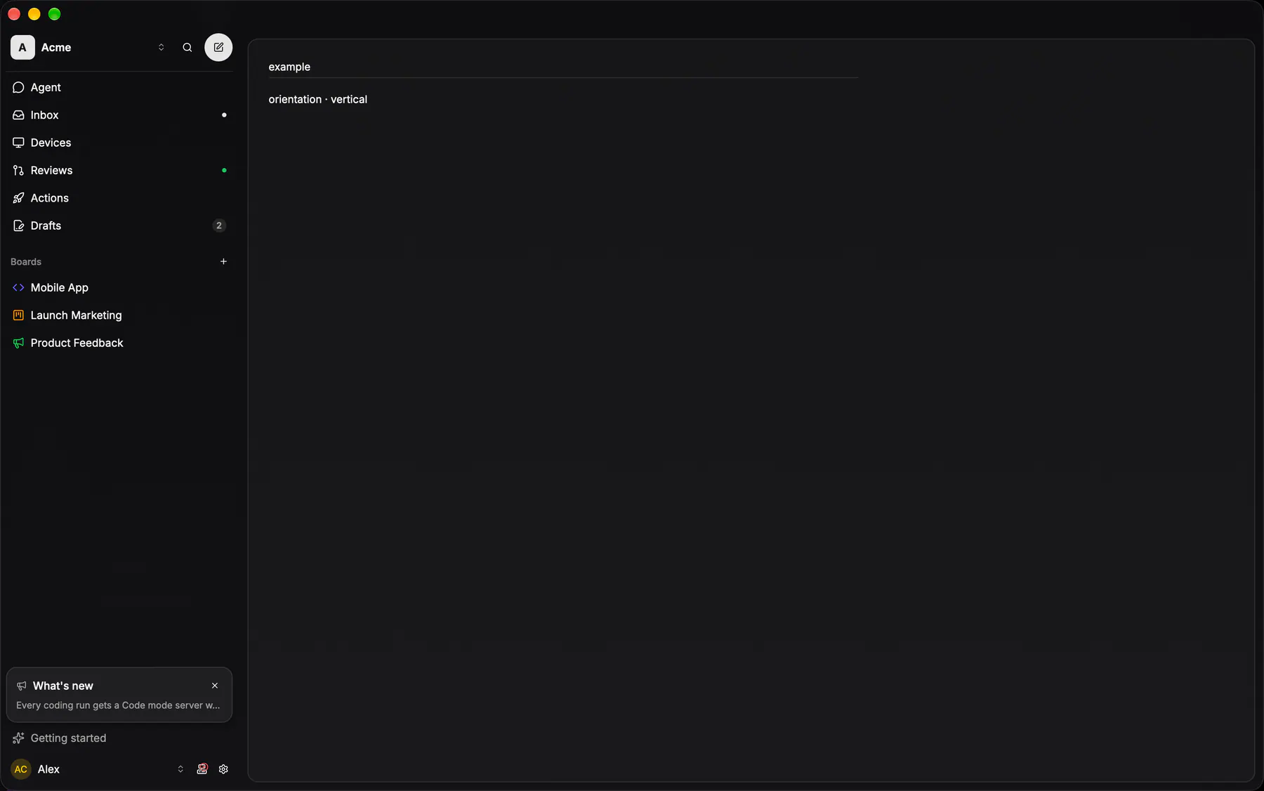 Separator rendered by the gpui renderer on Desktop