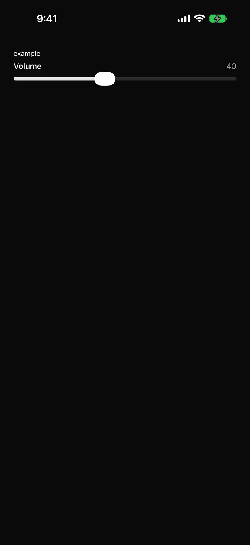 Slider rendered by the SwiftUI renderer on iOS