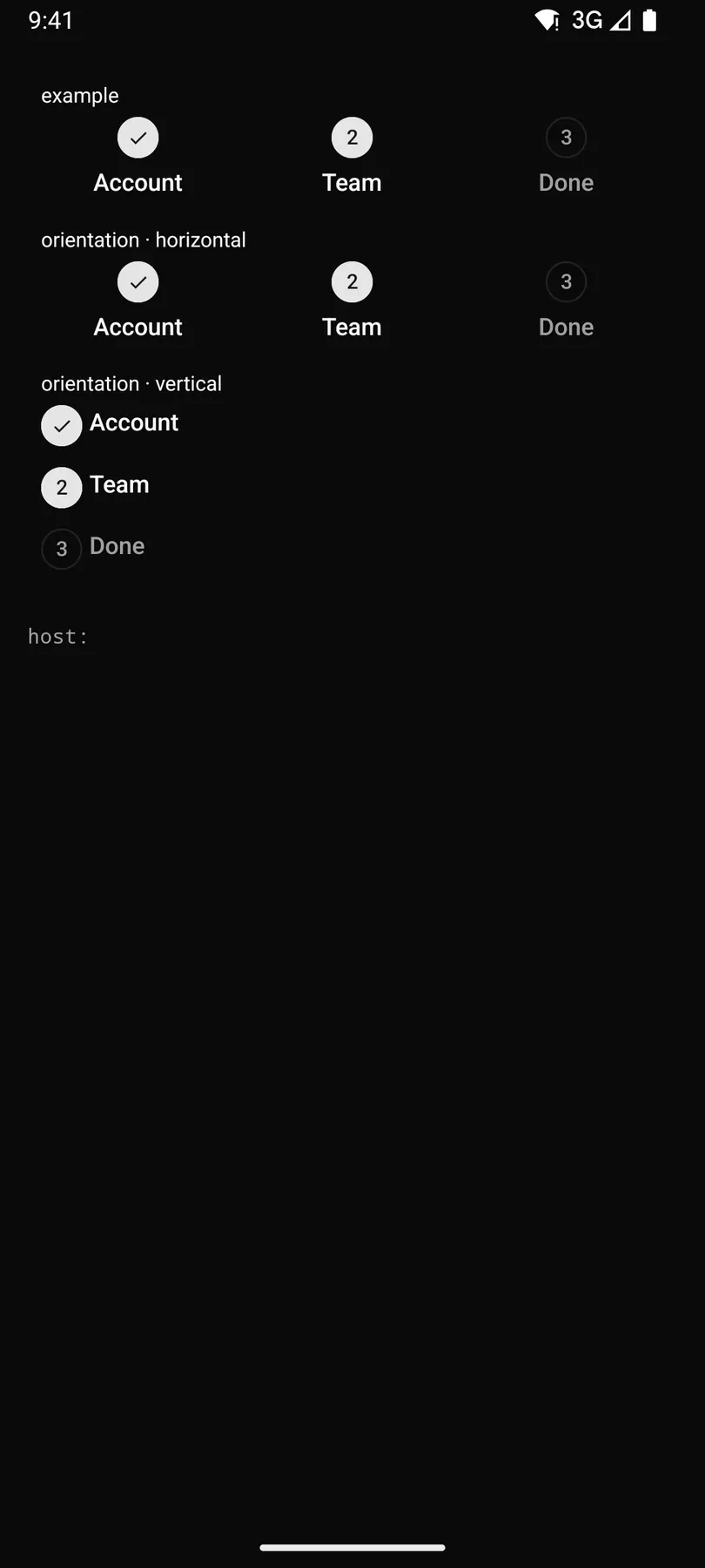 Stepper rendered by the Compose renderer on Android