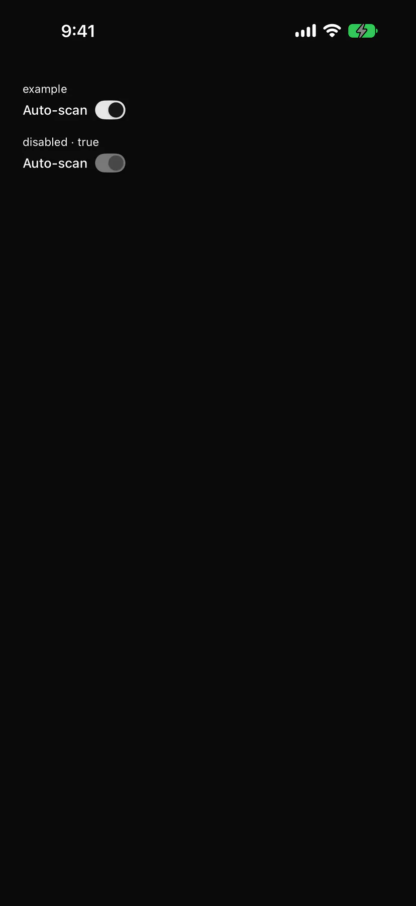 Switch rendered by the SwiftUI renderer on iOS