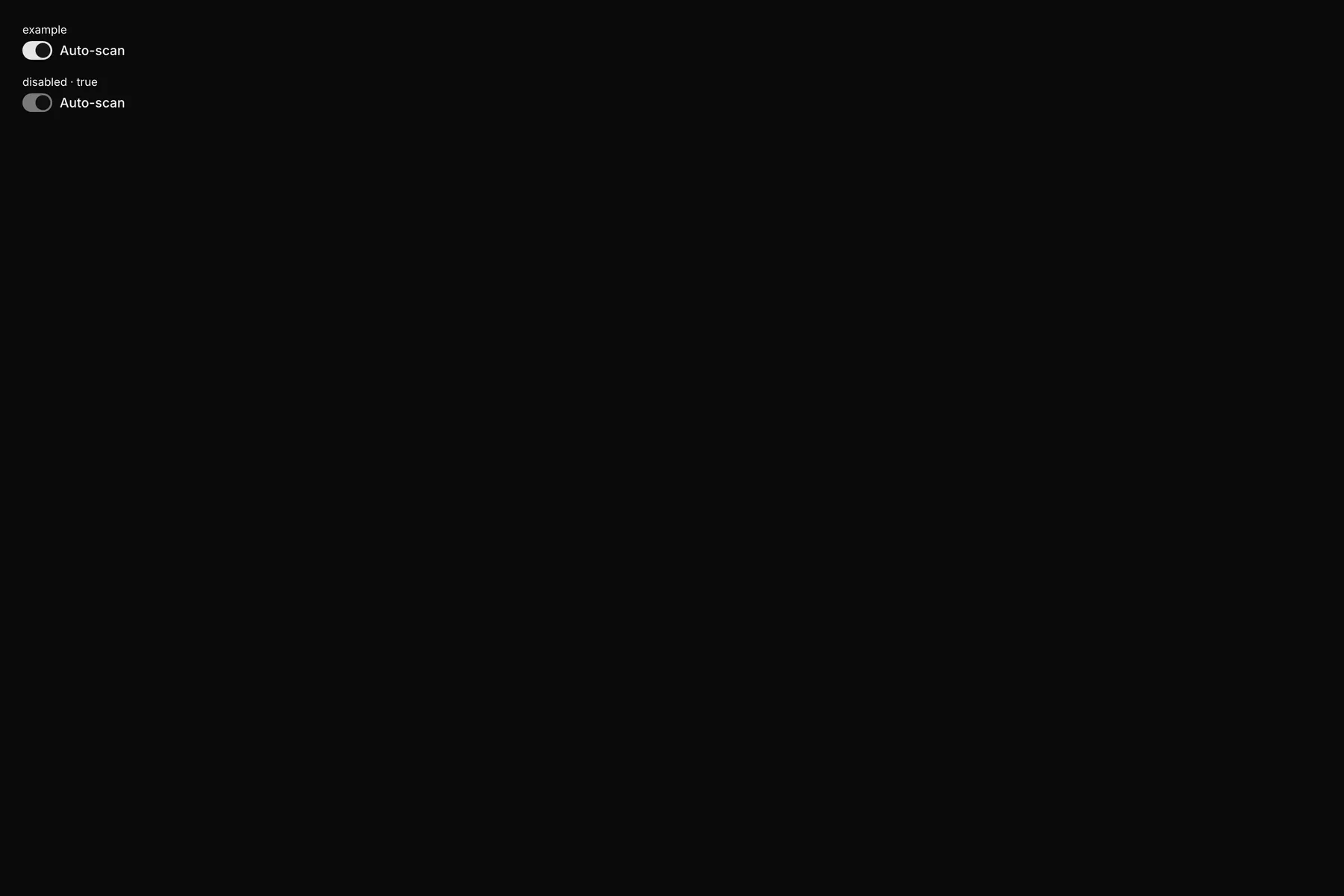 Switch rendered by the React renderer on Web