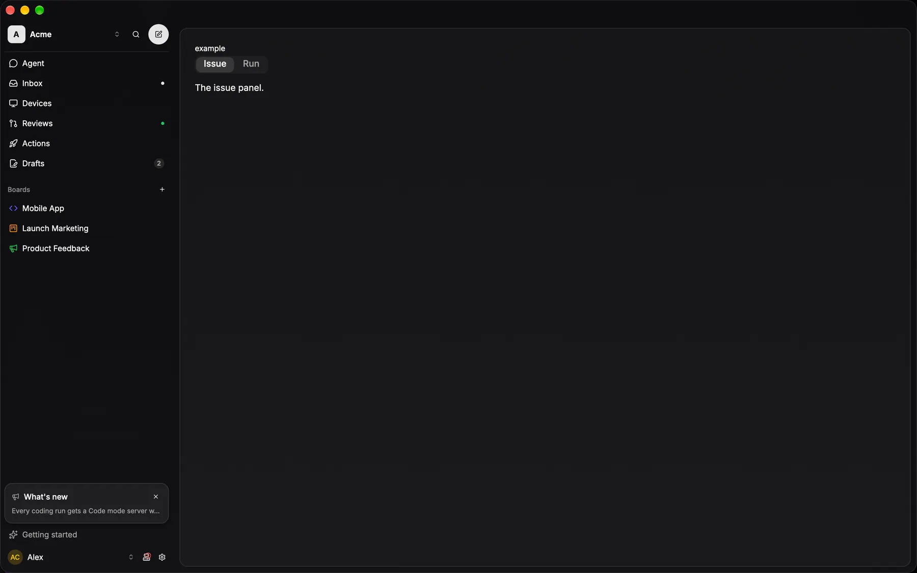 Tabs rendered by the gpui renderer on Desktop