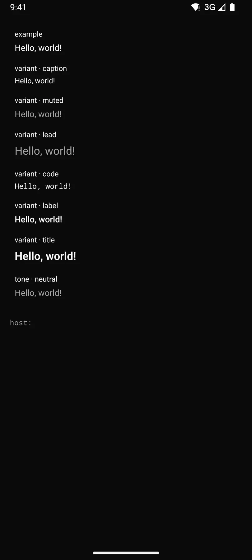 Text rendered by the Compose renderer on Android