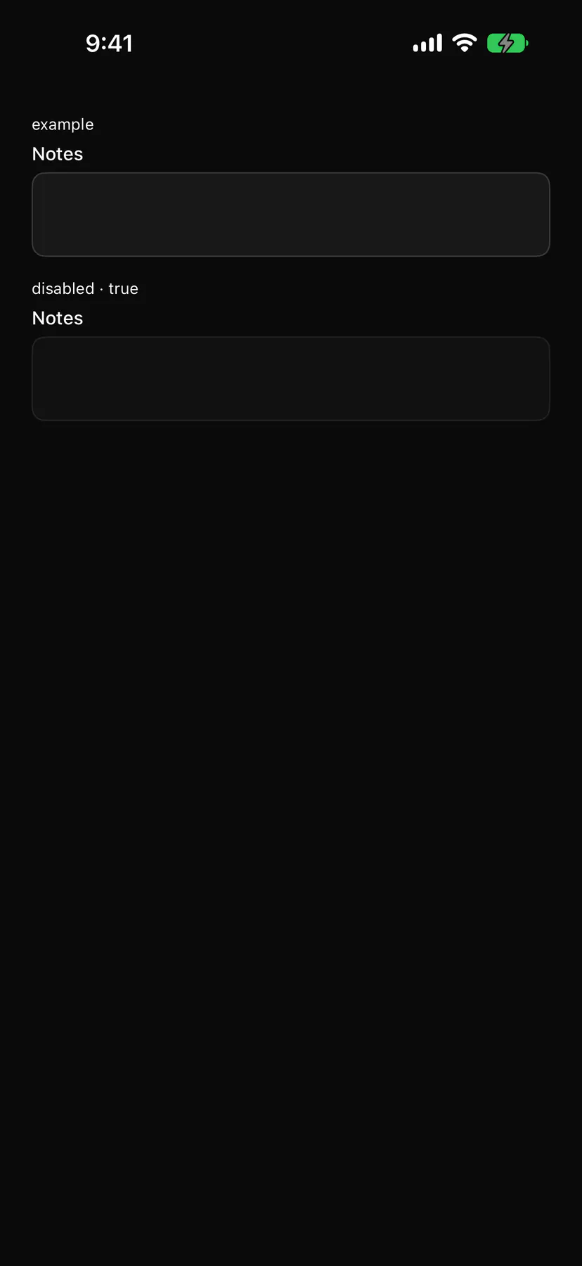 Textarea rendered by the SwiftUI renderer on iOS