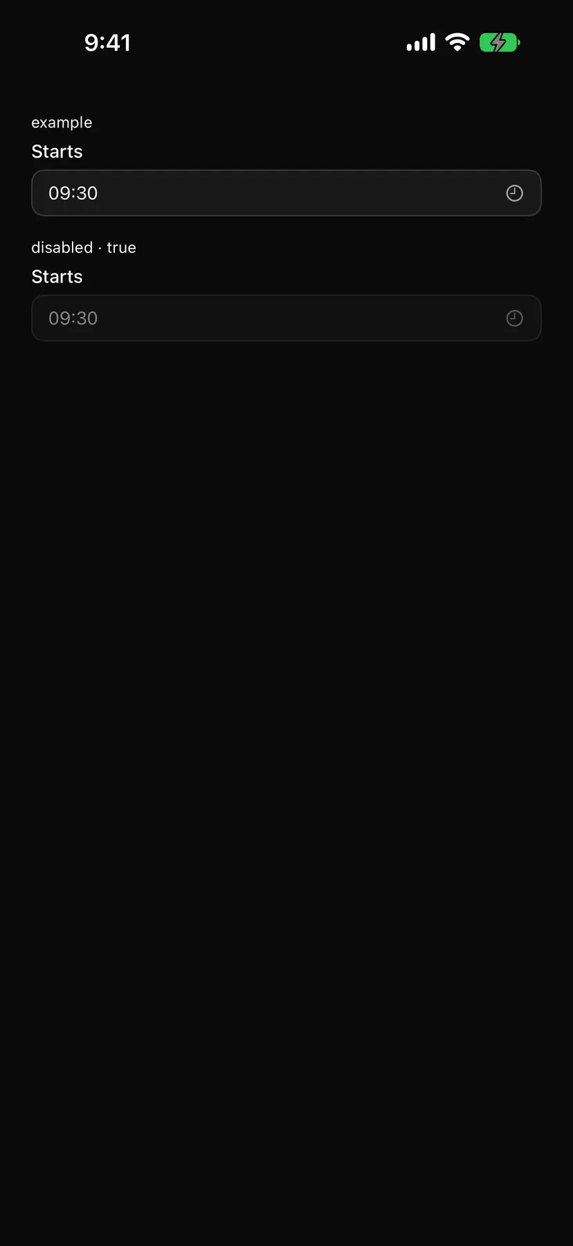 TimePicker rendered by the SwiftUI renderer on iOS